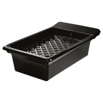 High-quality black growing tray with drainage to optimise indoor cultivation of cannabis, herbs, or seedlings.