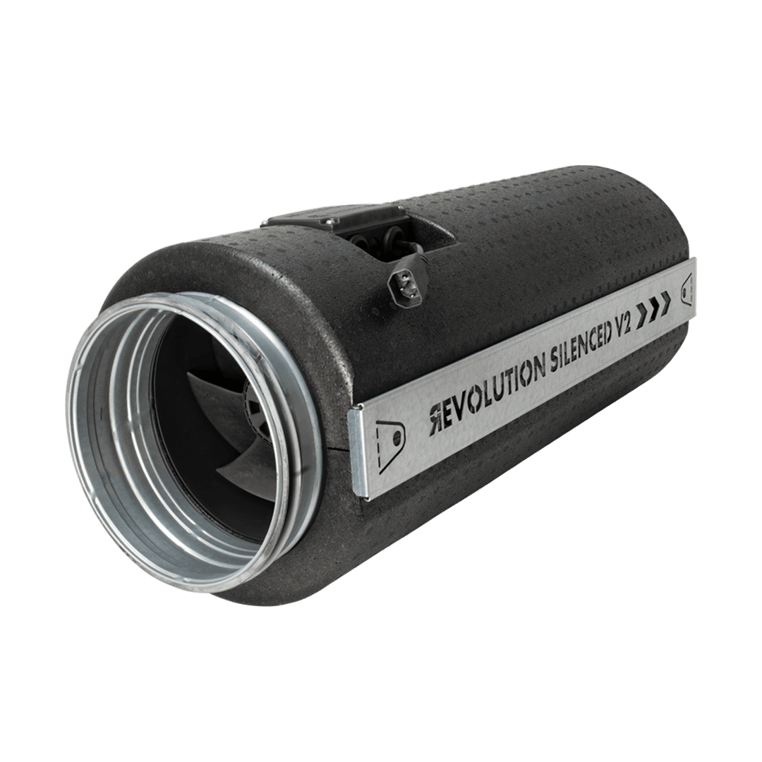 Silencer. High-performance evolution silencer for quiet cannabis grow tent ventilation.